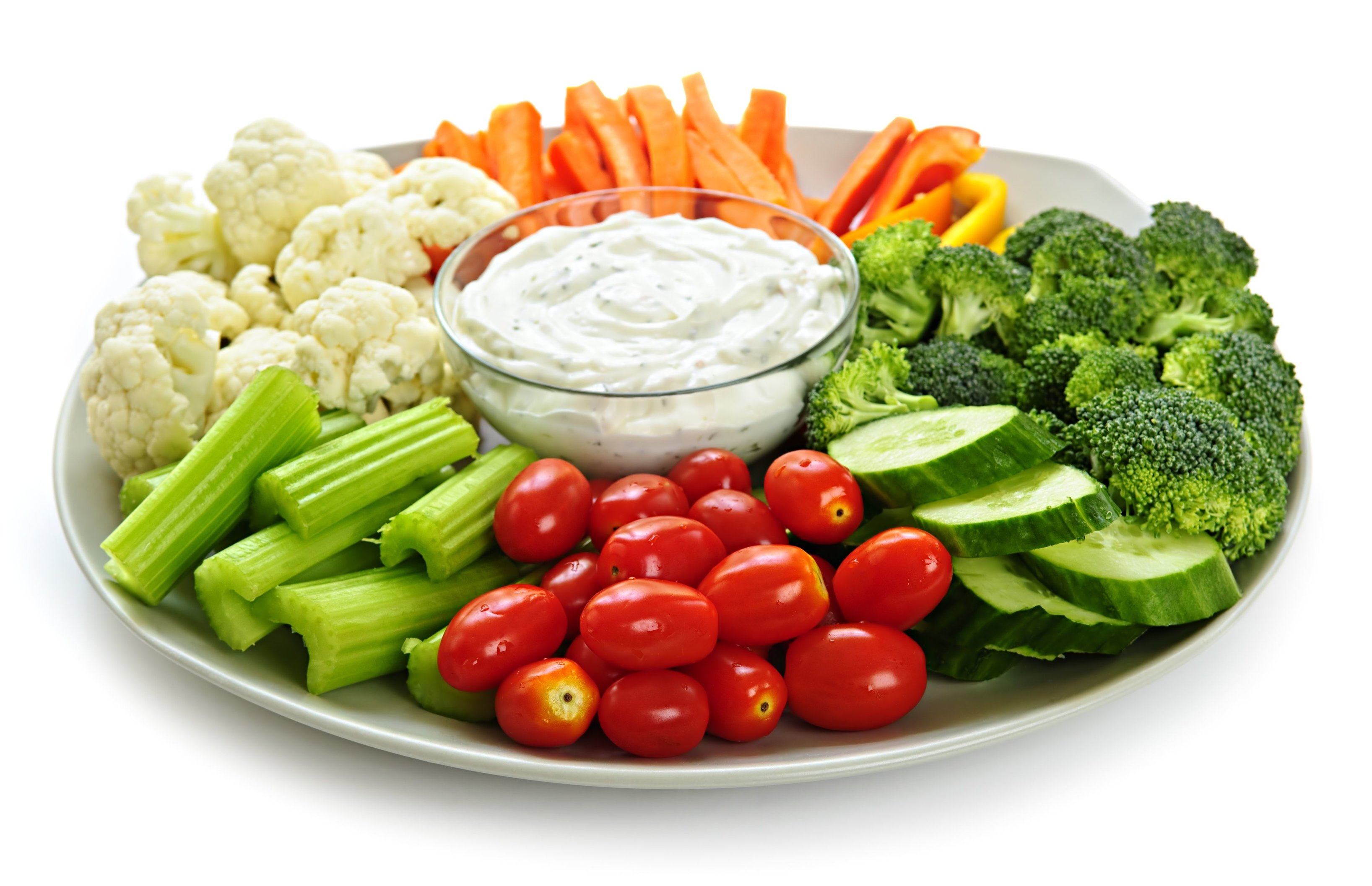 5395587 - platter of assorted fresh vegetables with dip